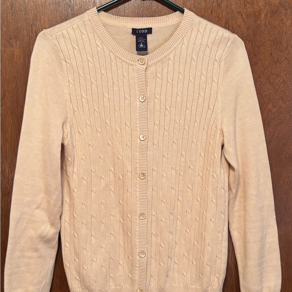 Izod Light Tan Cable Knit Sweater